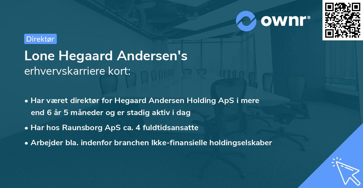 Lone Hegaard Andersen's erhvervskarriere kort