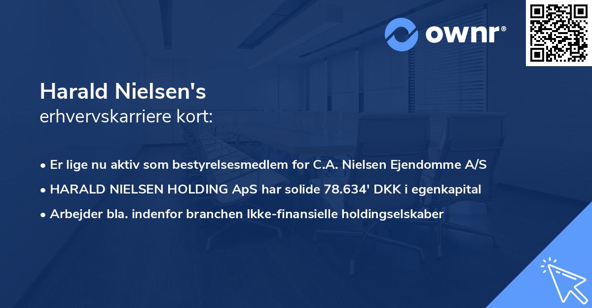 Harald Nielsen's erhvervskarriere kort
