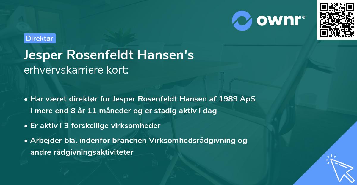 Jesper Rosenfeldt Hansen's erhvervskarriere kort