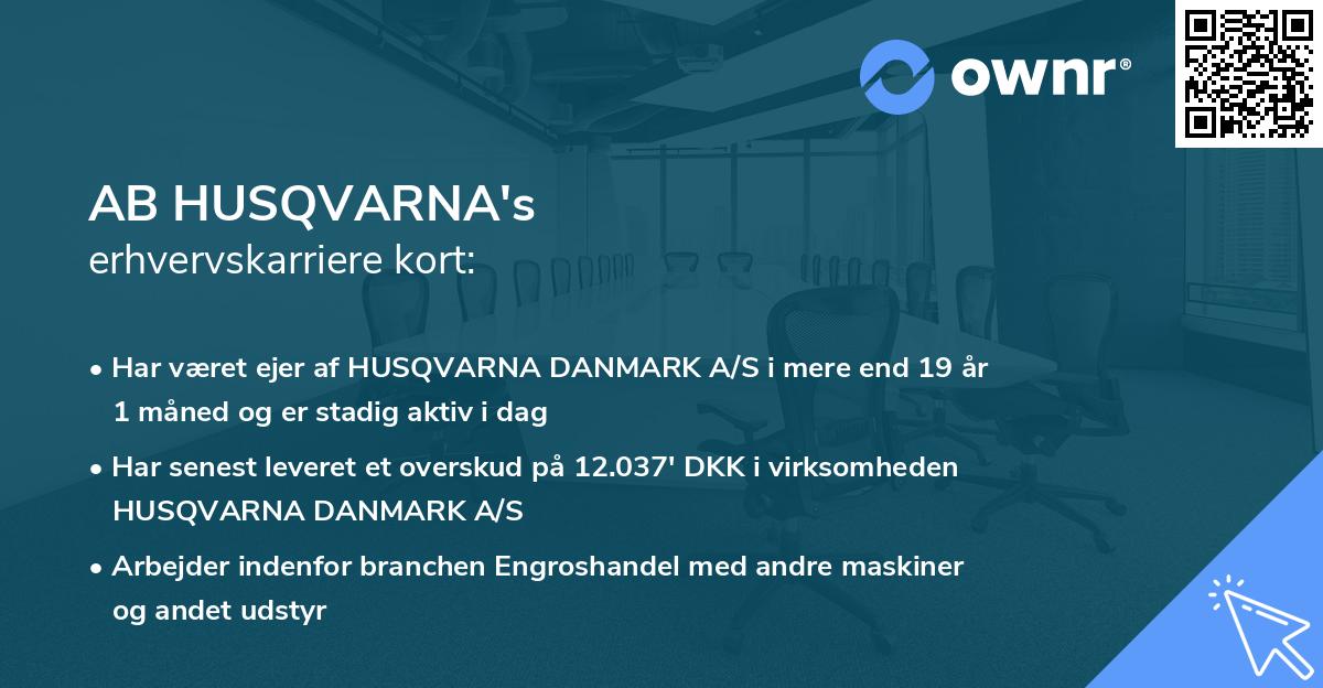 AB HUSQVARNA's erhvervskarriere kort