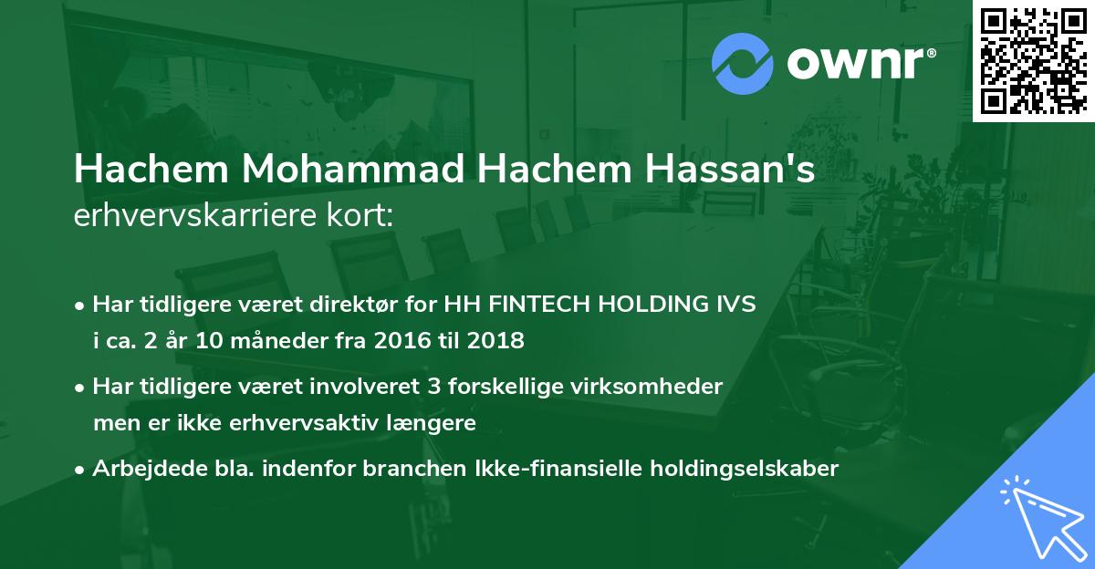 Hachem Mohammad Hachem Hassan's erhvervskarriere kort