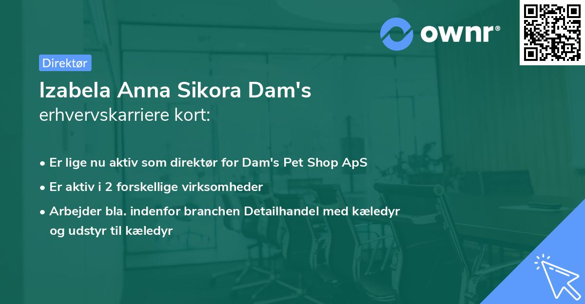 Izabela Anna Sikora Dam's erhvervskarriere kort