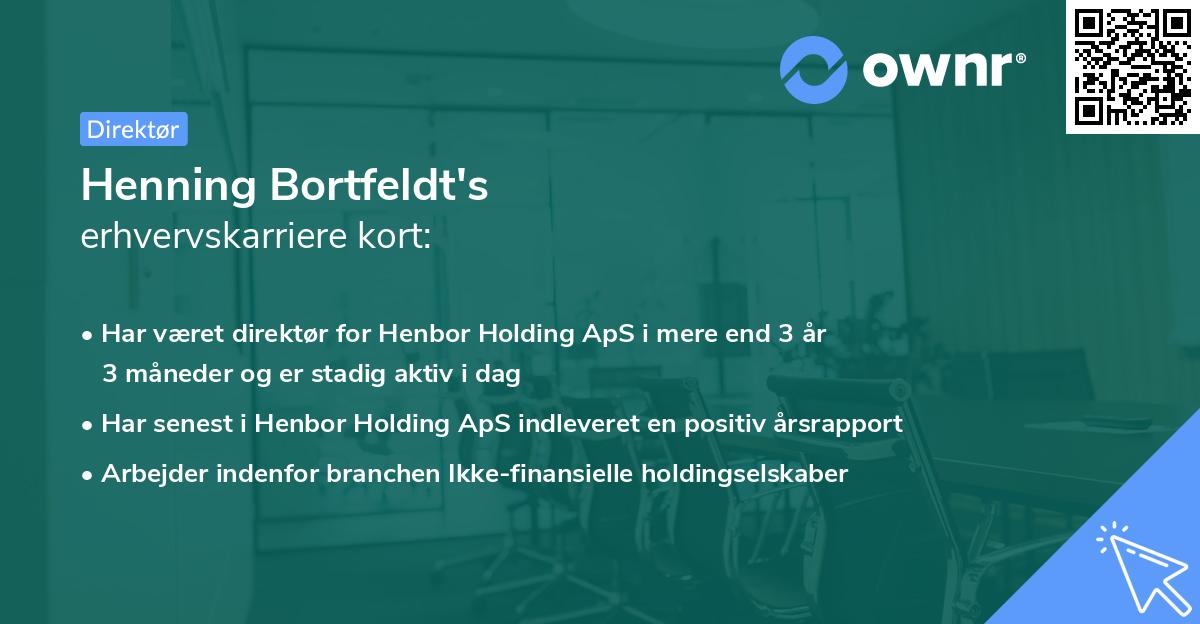 Henning Bortfeldt's erhvervskarriere kort