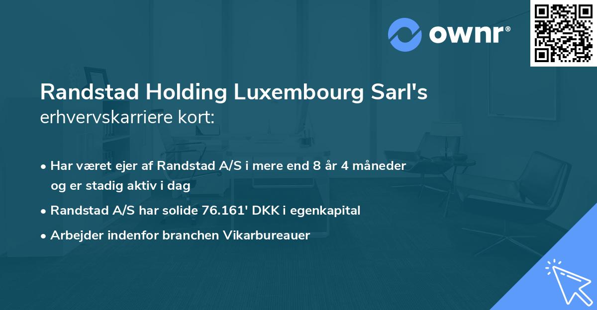 Randstad Holding Luxembourg Sarl's erhvervskarriere kort