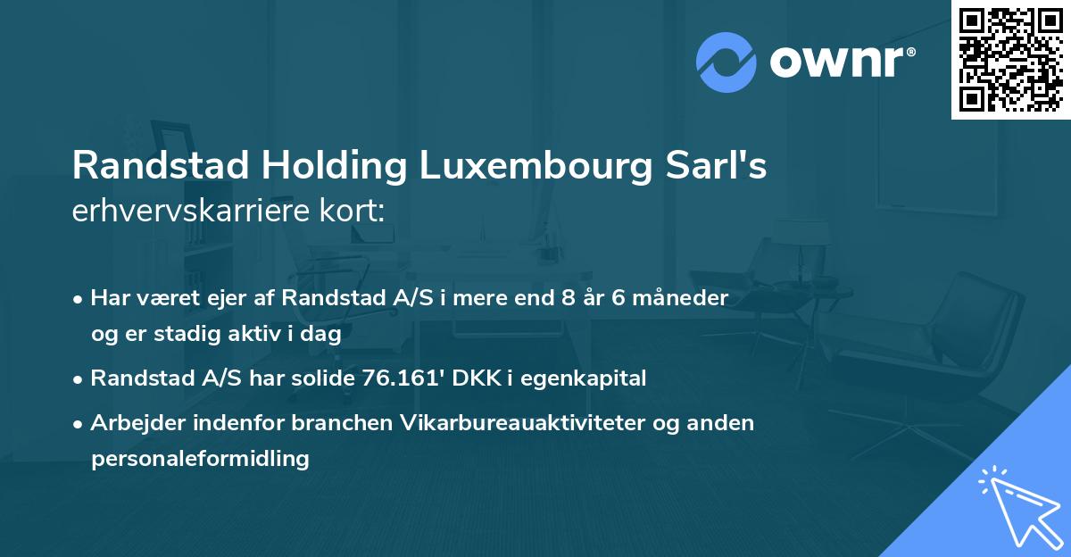 Randstad Holding Luxembourg Sarl's erhvervskarriere kort