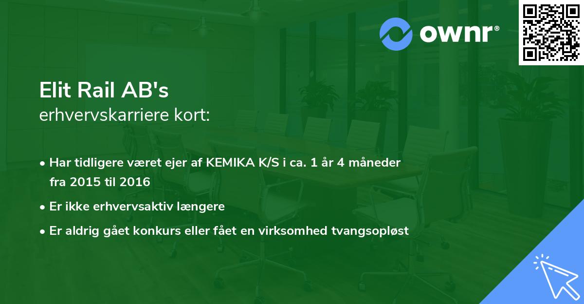 Elit Rail AB's erhvervskarriere kort