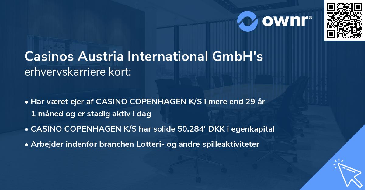 Casinos Austria International GmbH's erhvervskarriere kort