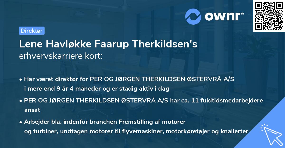 Lene Havløkke Faarup Therkildsen's erhvervskarriere kort