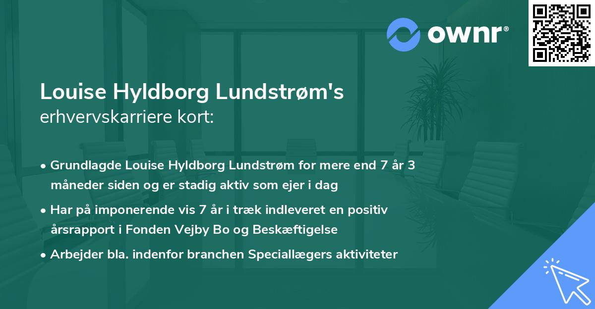 Louise Hyldborg Lundstrøm's erhvervskarriere kort