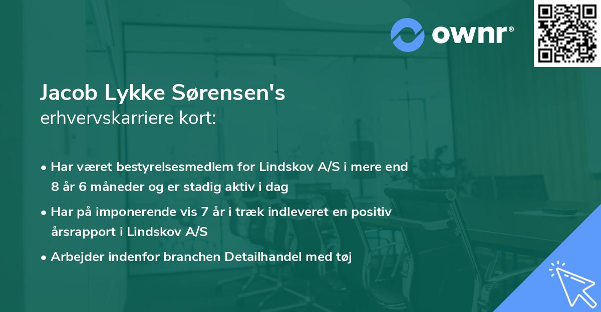 Jacob Lykke Sørensen's erhvervskarriere kort