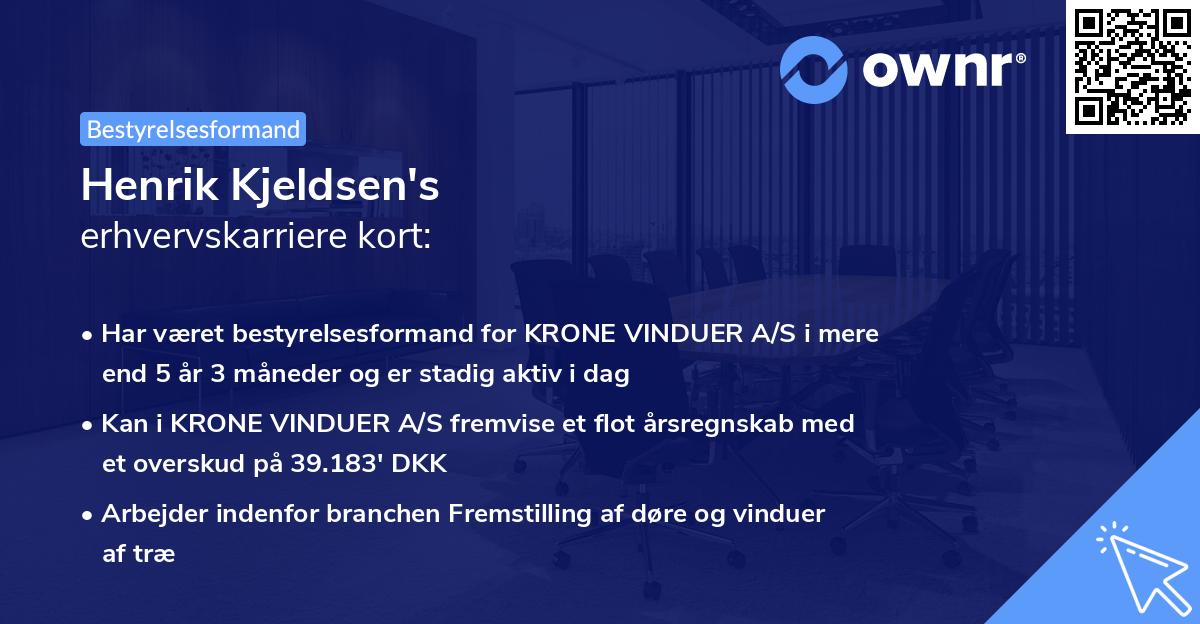 Henrik Kjeldsen's erhvervskarriere kort