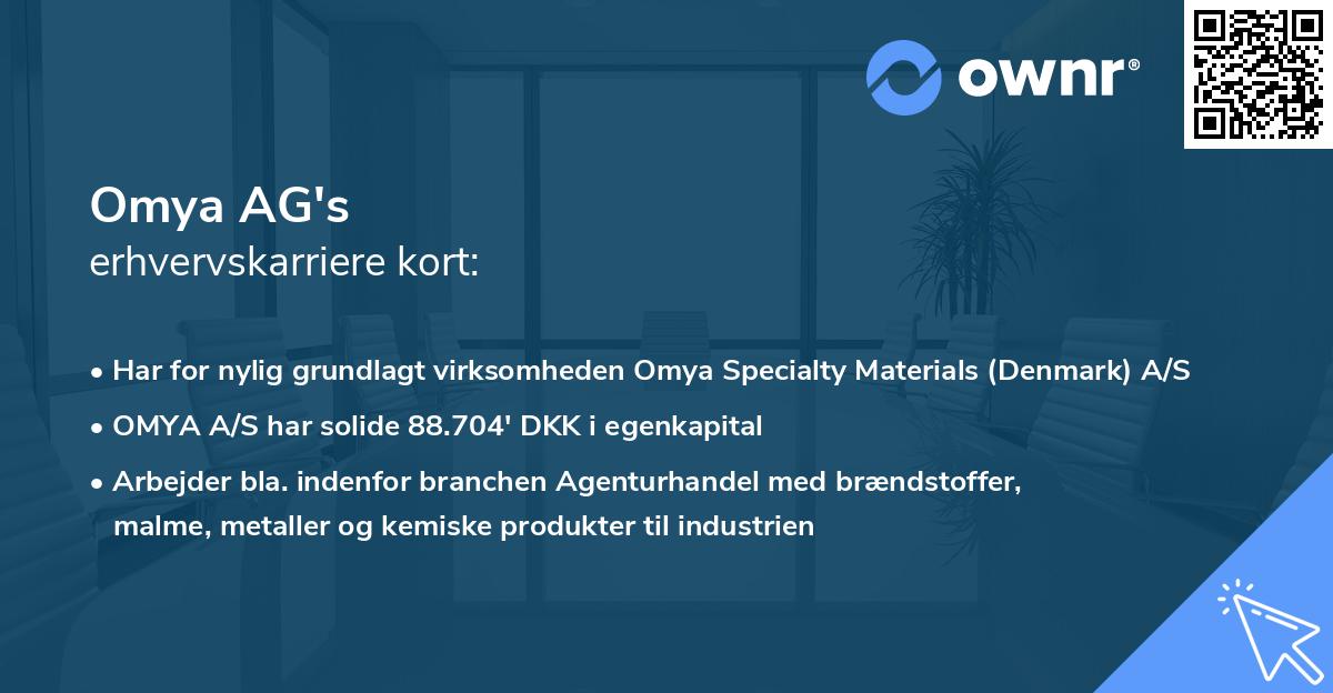 Omya AG's erhvervskarriere kort
