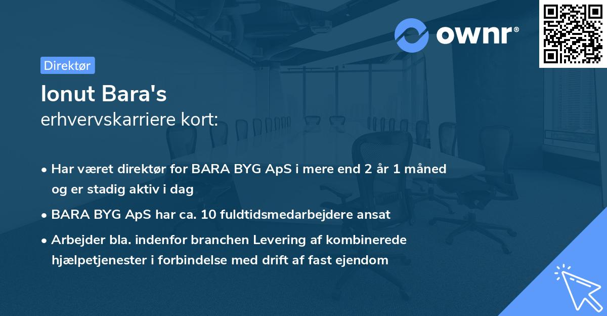 Ionut Bara's erhvervskarriere kort