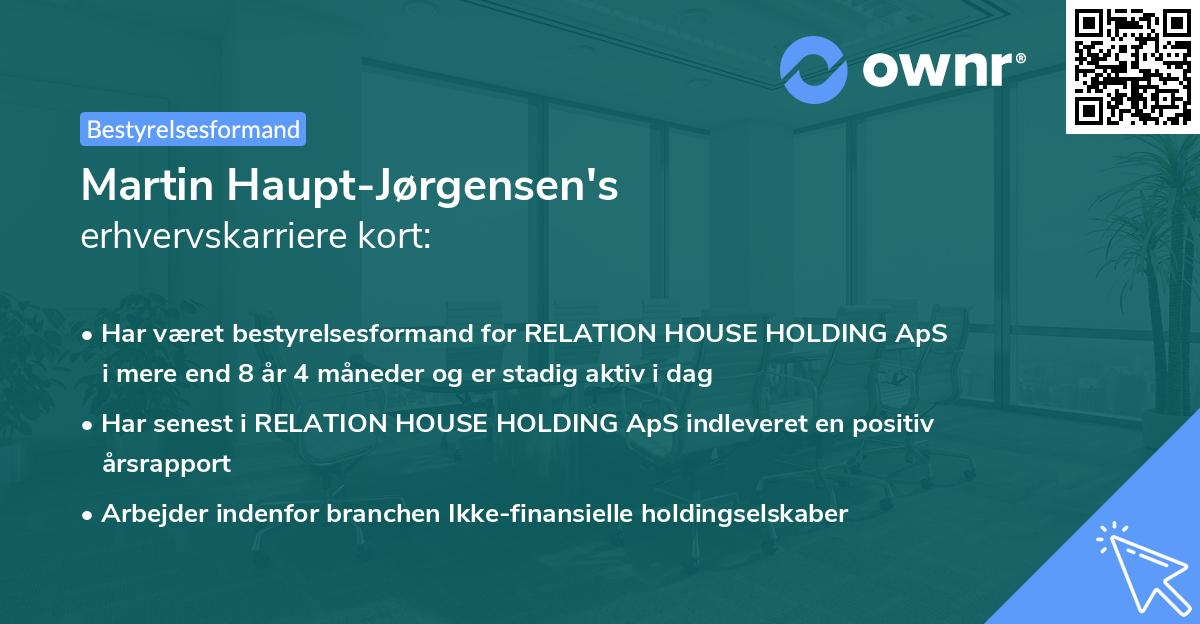 Martin Haupt-Jørgensen's erhvervskarriere kort