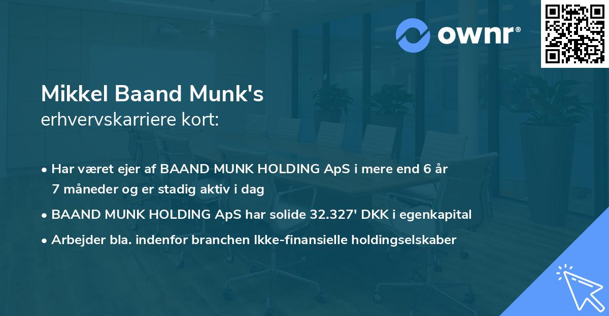 Mikkel Baand Munk's erhvervskarriere kort