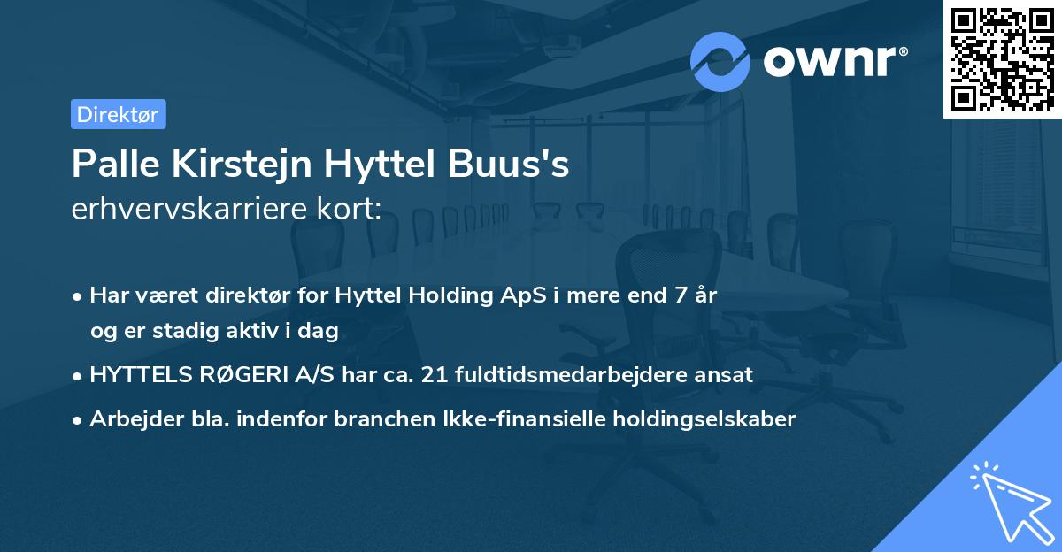 Palle Kirstejn Hyttel Buus's erhvervskarriere kort