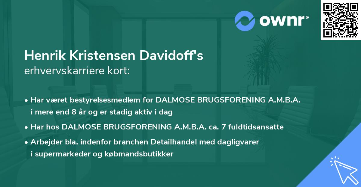 Henrik Kristensen Davidoff's erhvervskarriere kort