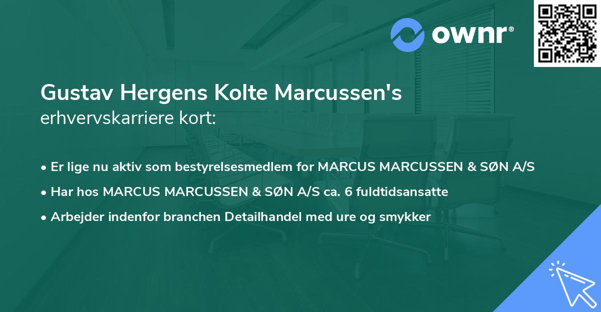 Gustav Hergens Kolte Marcussen's erhvervskarriere kort