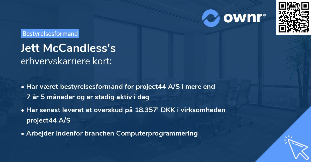 Jett McCandless's erhvervskarriere kort