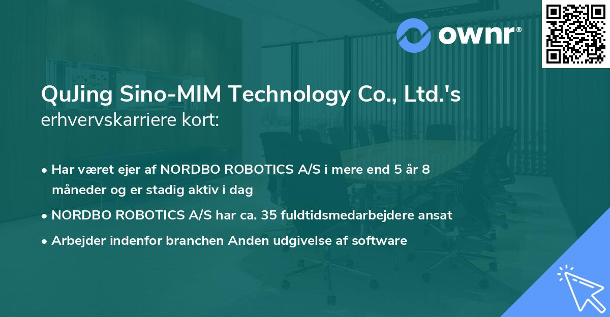 QuJing Sino-MIM Technology Co., Ltd.'s erhvervskarriere kort