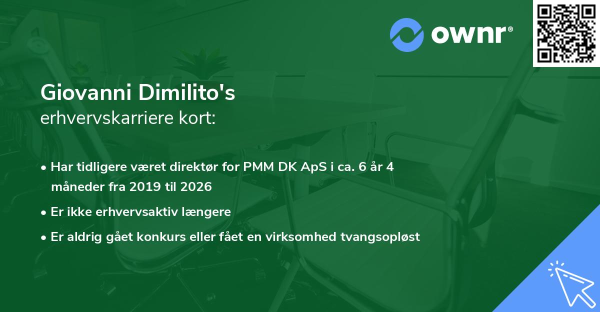 Giovanni Dimilito's erhvervskarriere kort