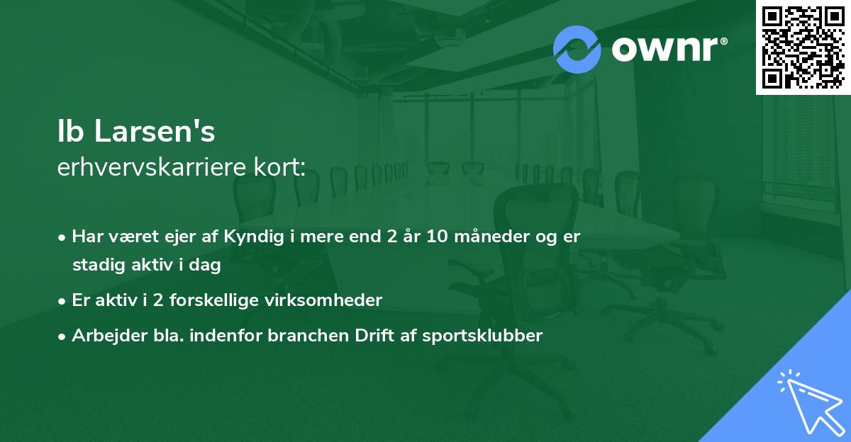 Ib Larsen's erhvervskarriere kort