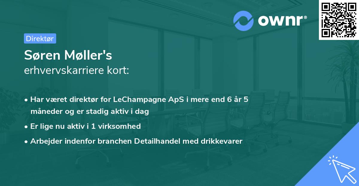 Søren Møller's erhvervskarriere kort