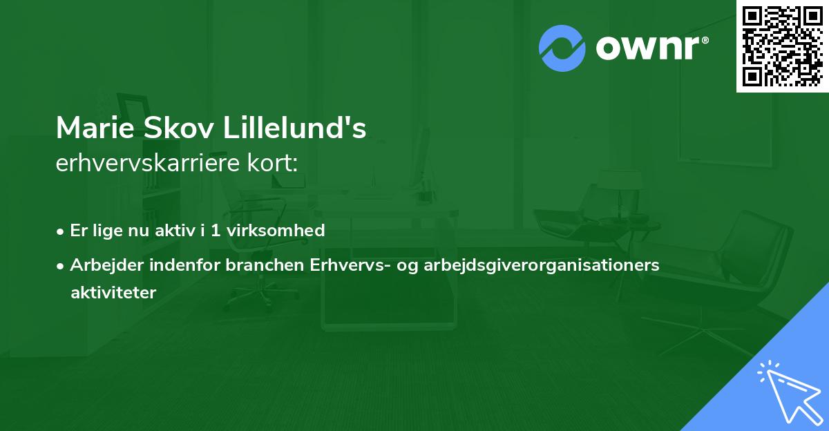 Marie Skov Lillelund's erhvervskarriere kort