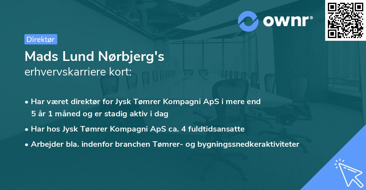 Mads Lund Nørbjerg's erhvervskarriere kort