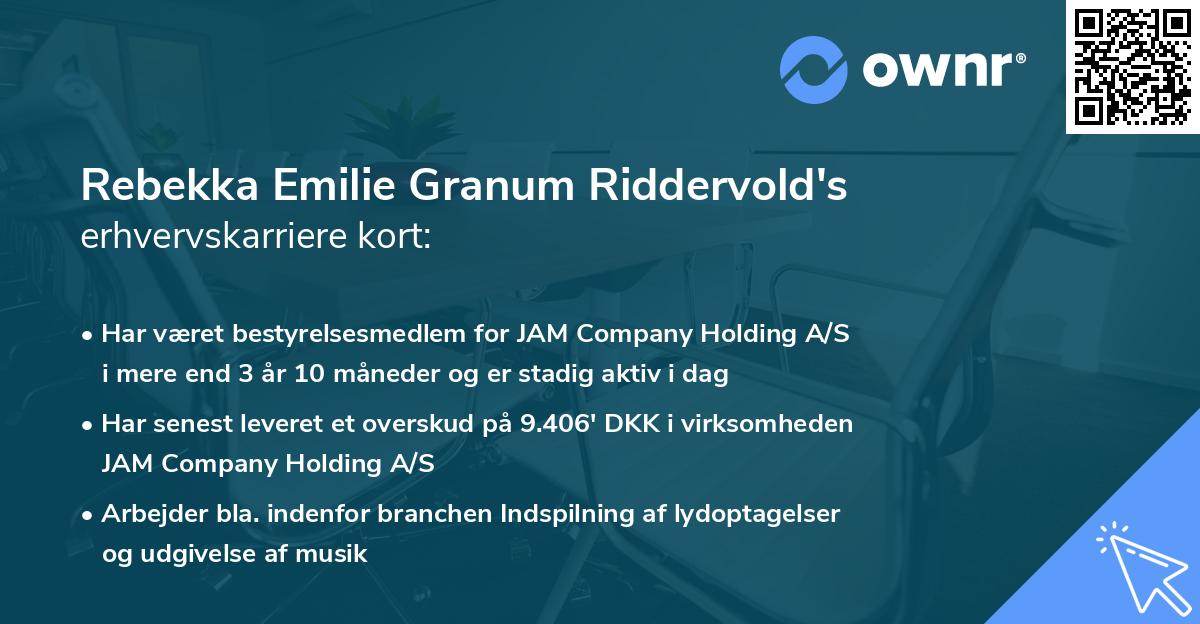 Rebekka Emilie Granum Riddervold's erhvervskarriere kort