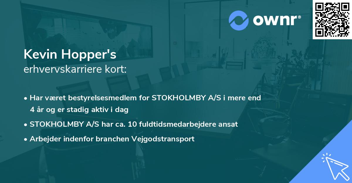 Kevin Hopper's erhvervskarriere kort