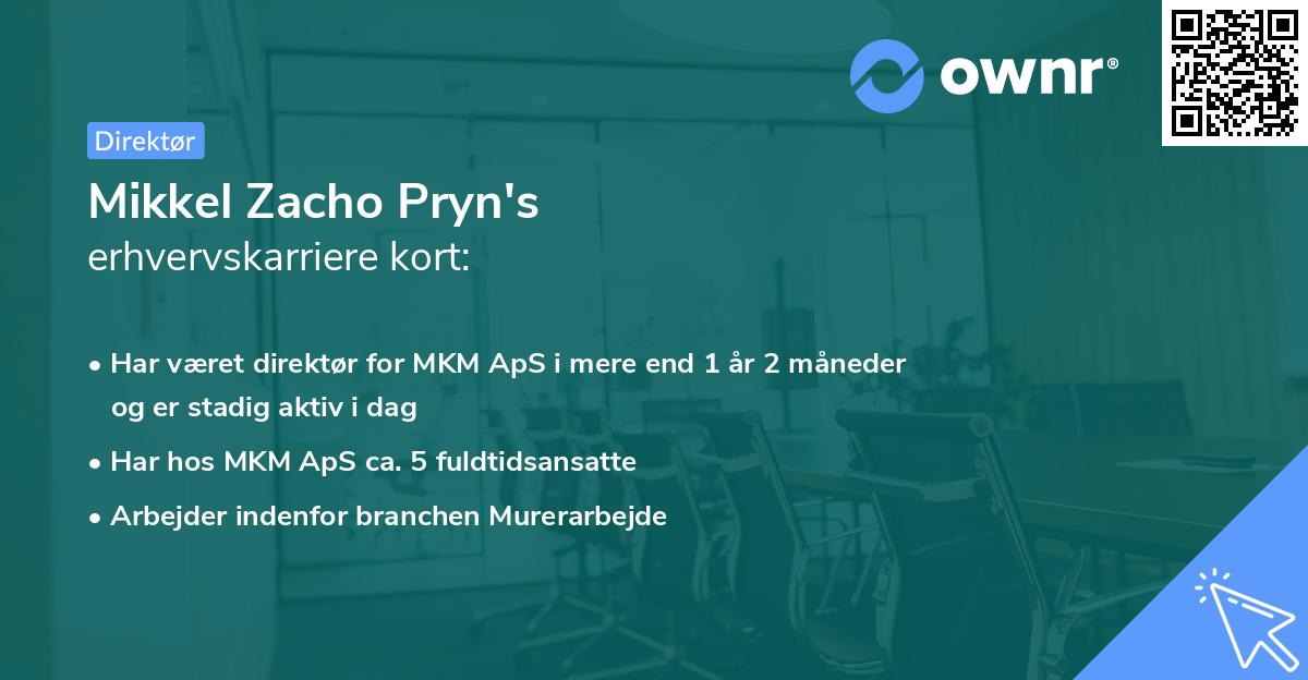 Mikkel Zacho Pryn's erhvervskarriere kort