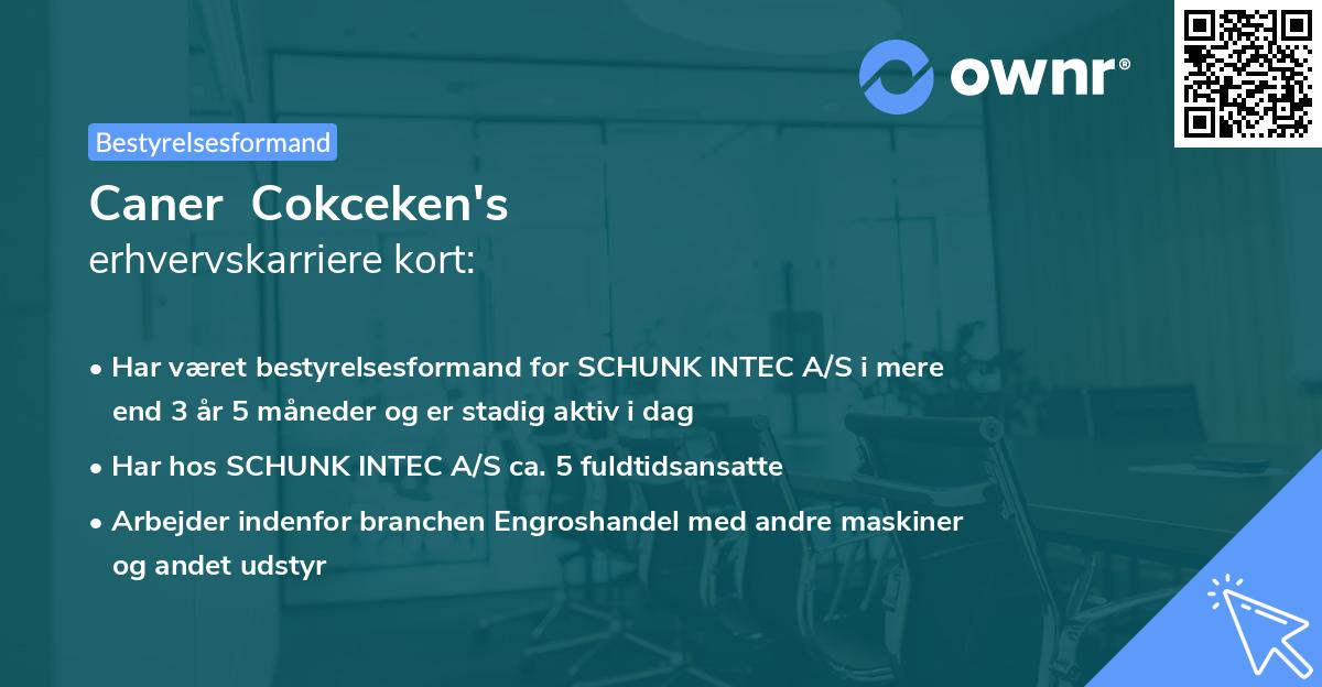 Caner  Cokceken's erhvervskarriere kort