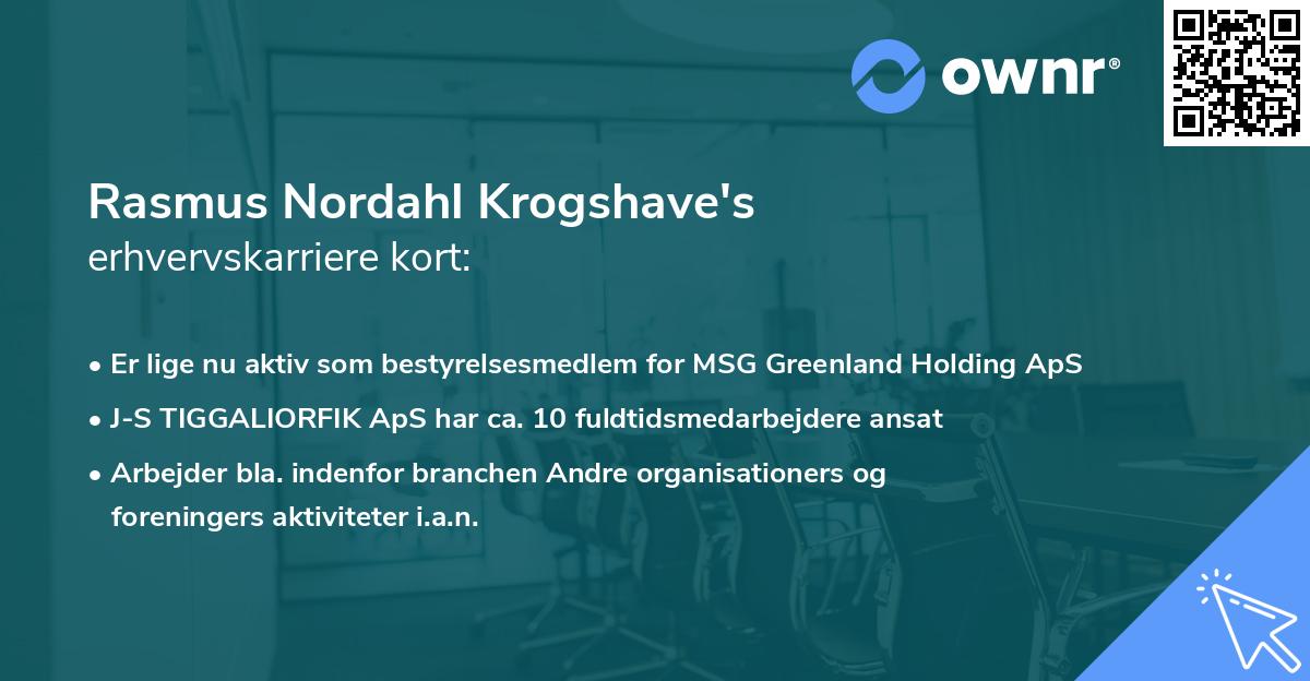 Rasmus Nordahl Krogshave's erhvervskarriere kort