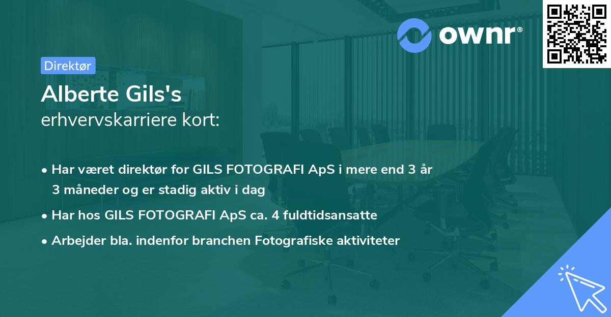 Alberte Gils's erhvervskarriere kort