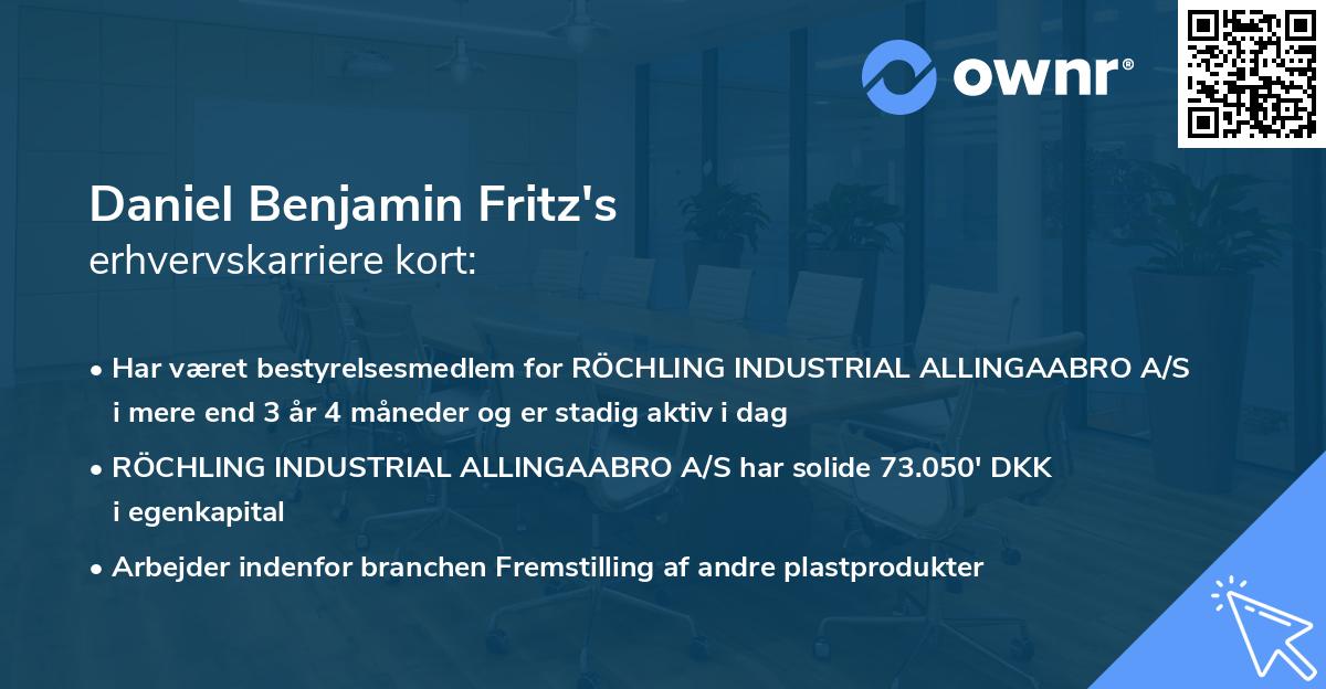 Daniel Benjamin Fritz's erhvervskarriere kort