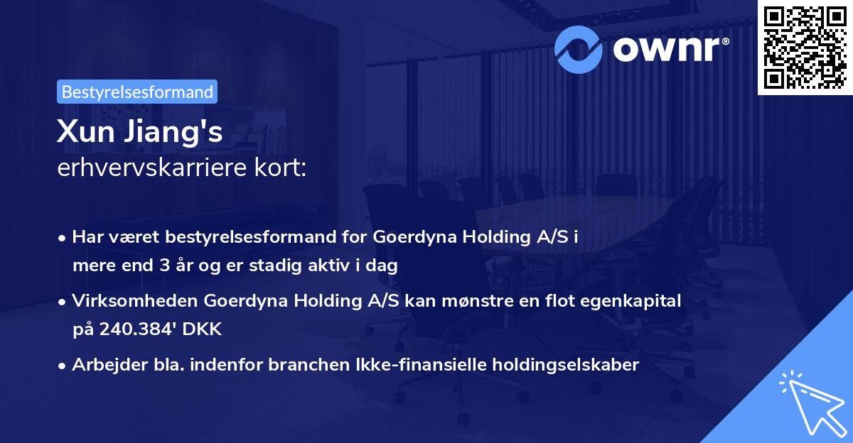 Xun Jiang's erhvervskarriere kort