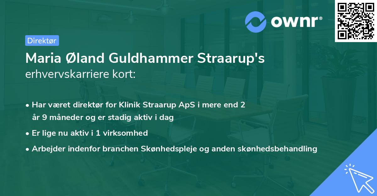 Maria Øland Guldhammer Straarup's erhvervskarriere kort