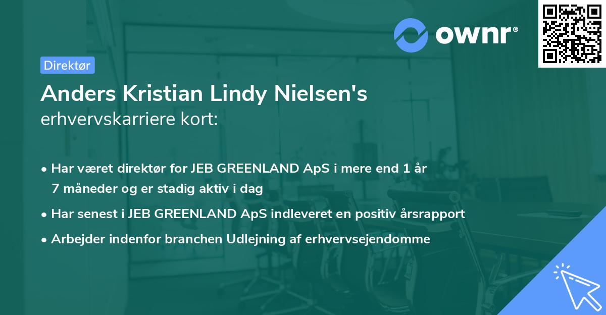 Anders Kristian Lindy Nielsen's erhvervskarriere kort