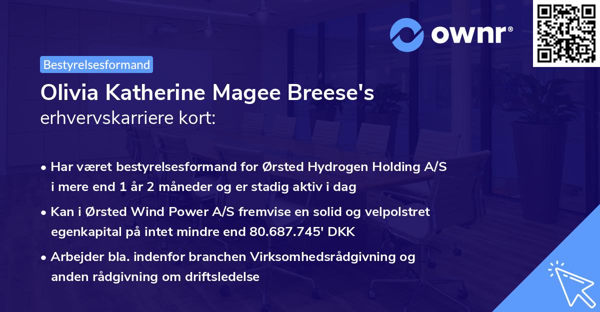 Olivia Katherine Magee Breese's erhvervskarriere kort