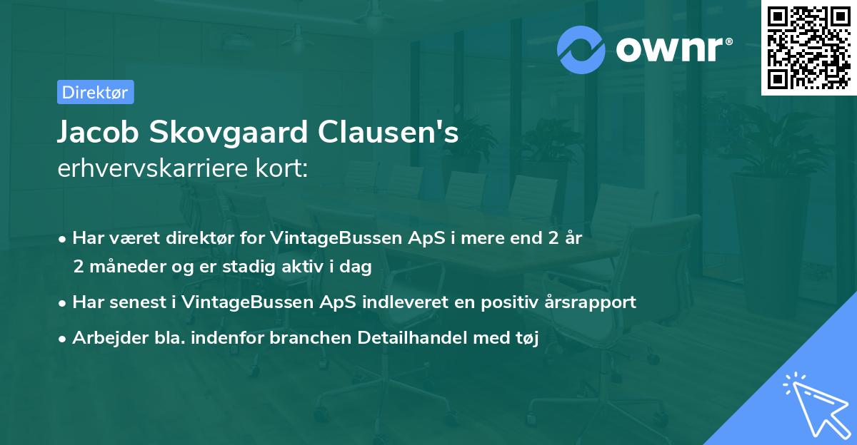 Jacob Skovgaard Clausen's erhvervskarriere kort