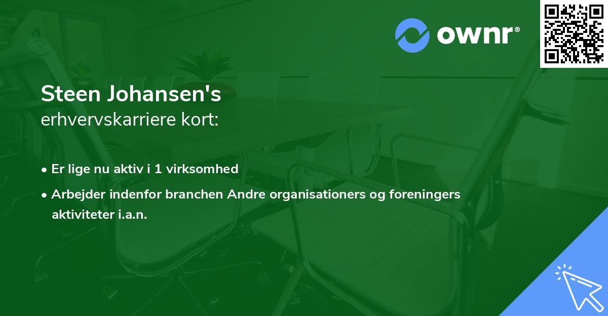 Steen Johansen's erhvervskarriere kort
