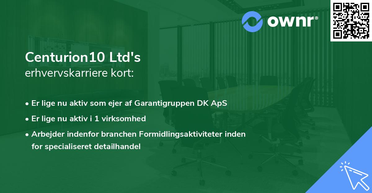 Centurion10 Ltd's erhvervskarriere kort