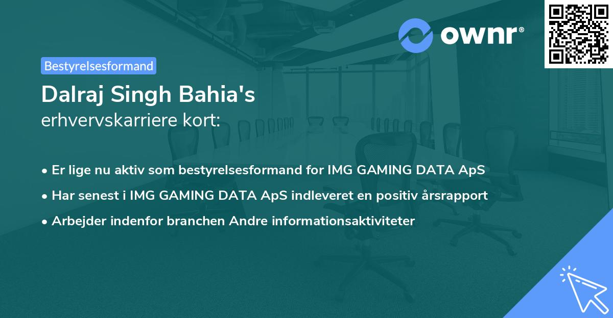 Dalraj Singh Bahia's erhvervskarriere kort