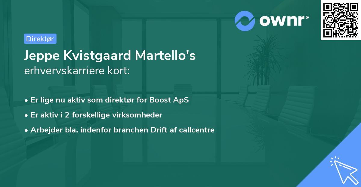 Jeppe Kvistgaard Martello's erhvervskarriere kort