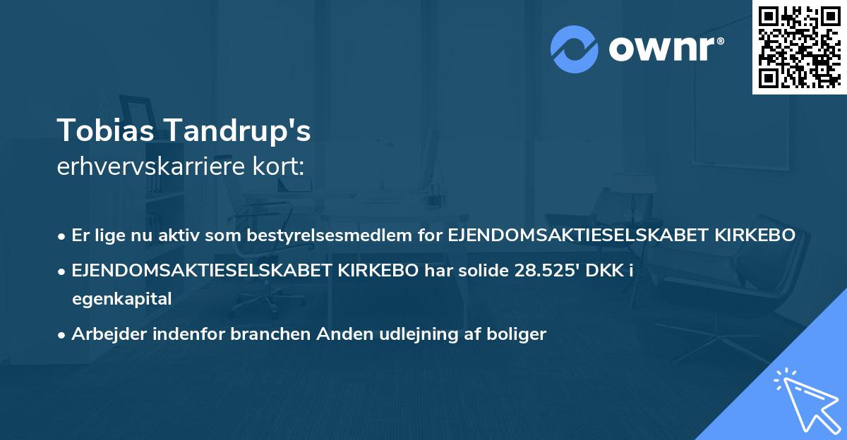 Tobias Tandrup's erhvervskarriere kort