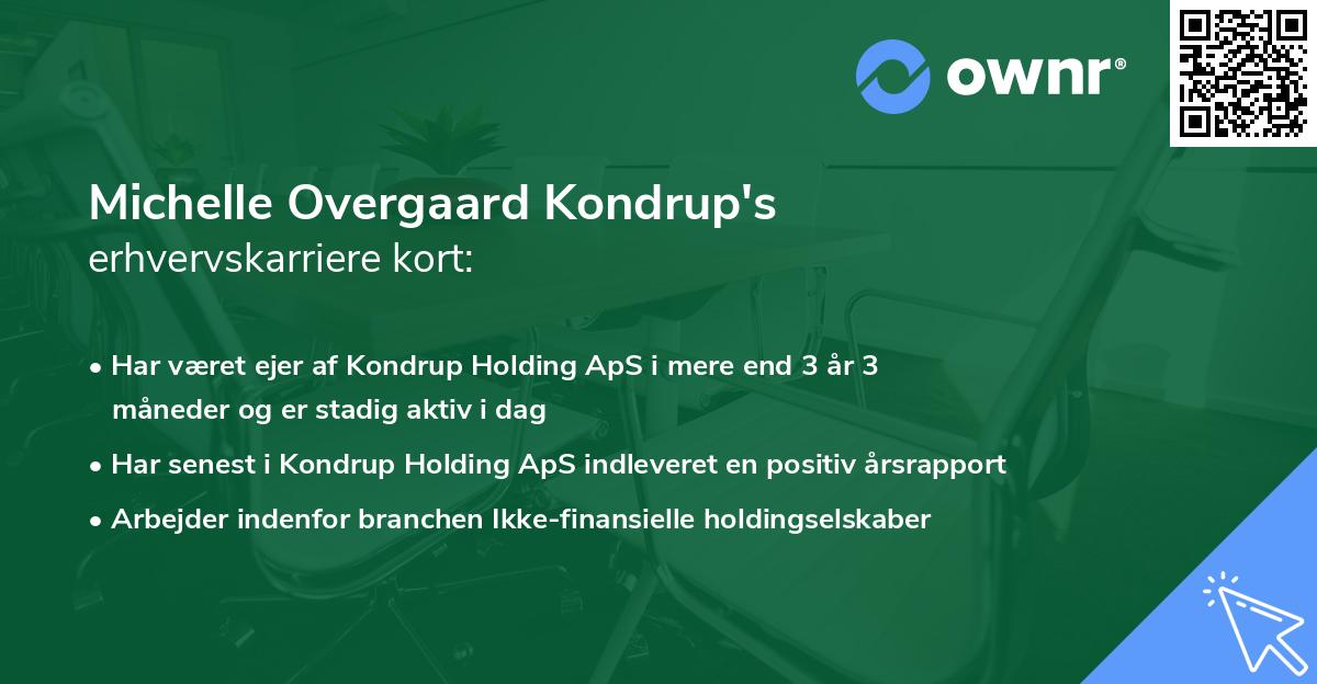 Michelle Overgaard Kondrup's erhvervskarriere kort