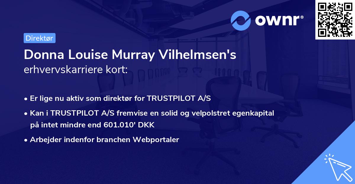 Donna Louise Murray Vilhelmsen's erhvervskarriere kort