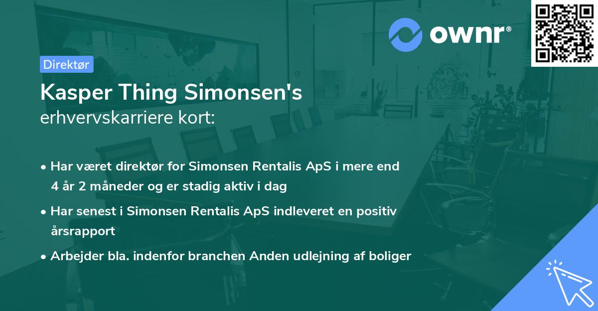 Kasper Thing Simonsen's erhvervskarriere kort