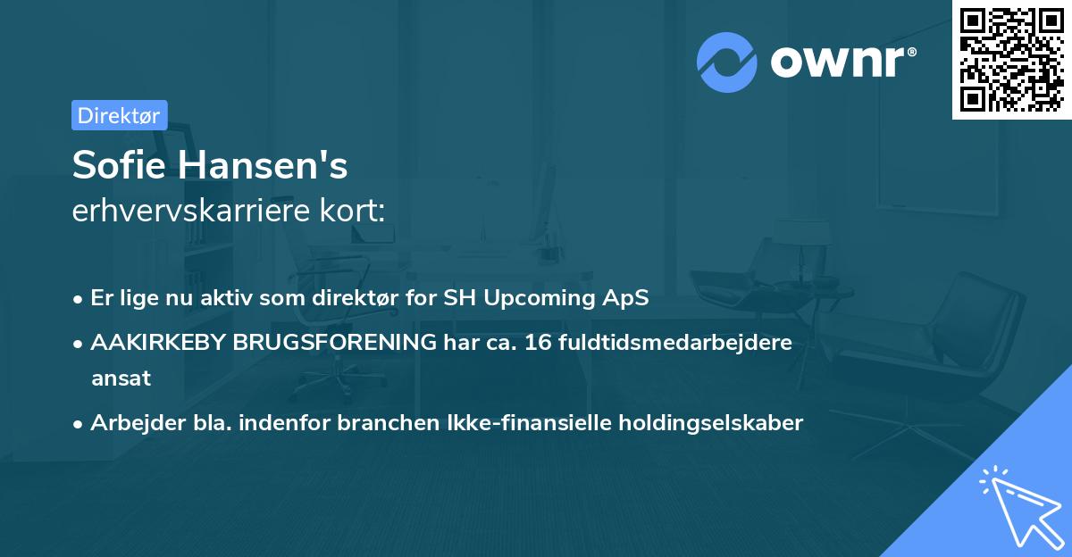 Sofie Hansen's erhvervskarriere kort